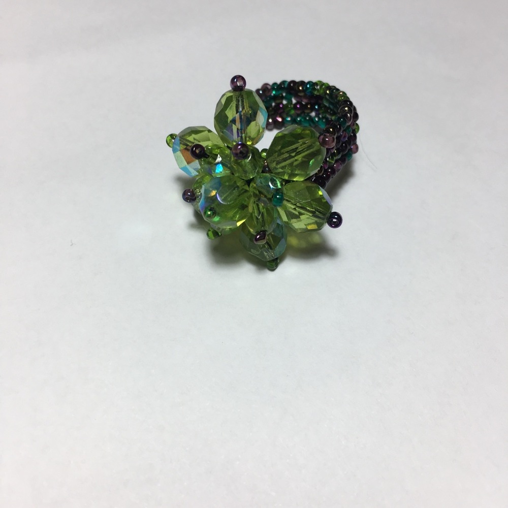 Beaded Flower Ring - Picture 2 of 4